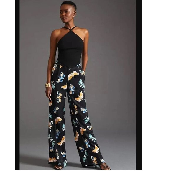 Sarah Gordon Maeve Anthropologie Butterfly Print Pants Size US 12 - Picture 2 of 5